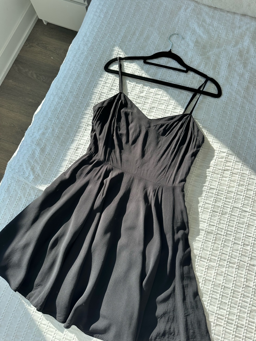Aritzia: Black Spaghetti Strap Mini Dress